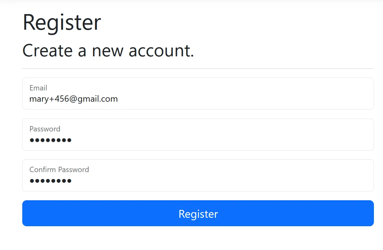 Attempt to register a duplicate user