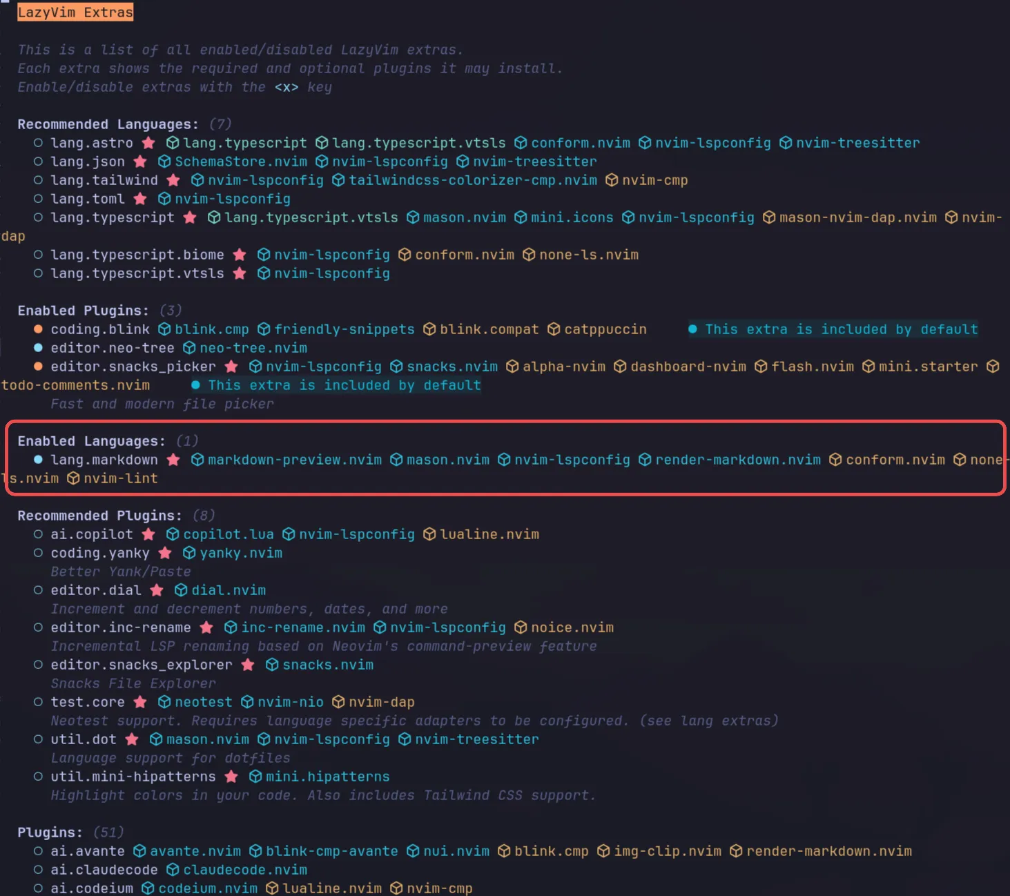 Enable the markdown language