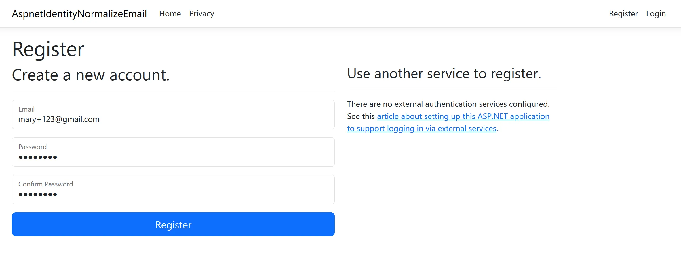 Register the initial user