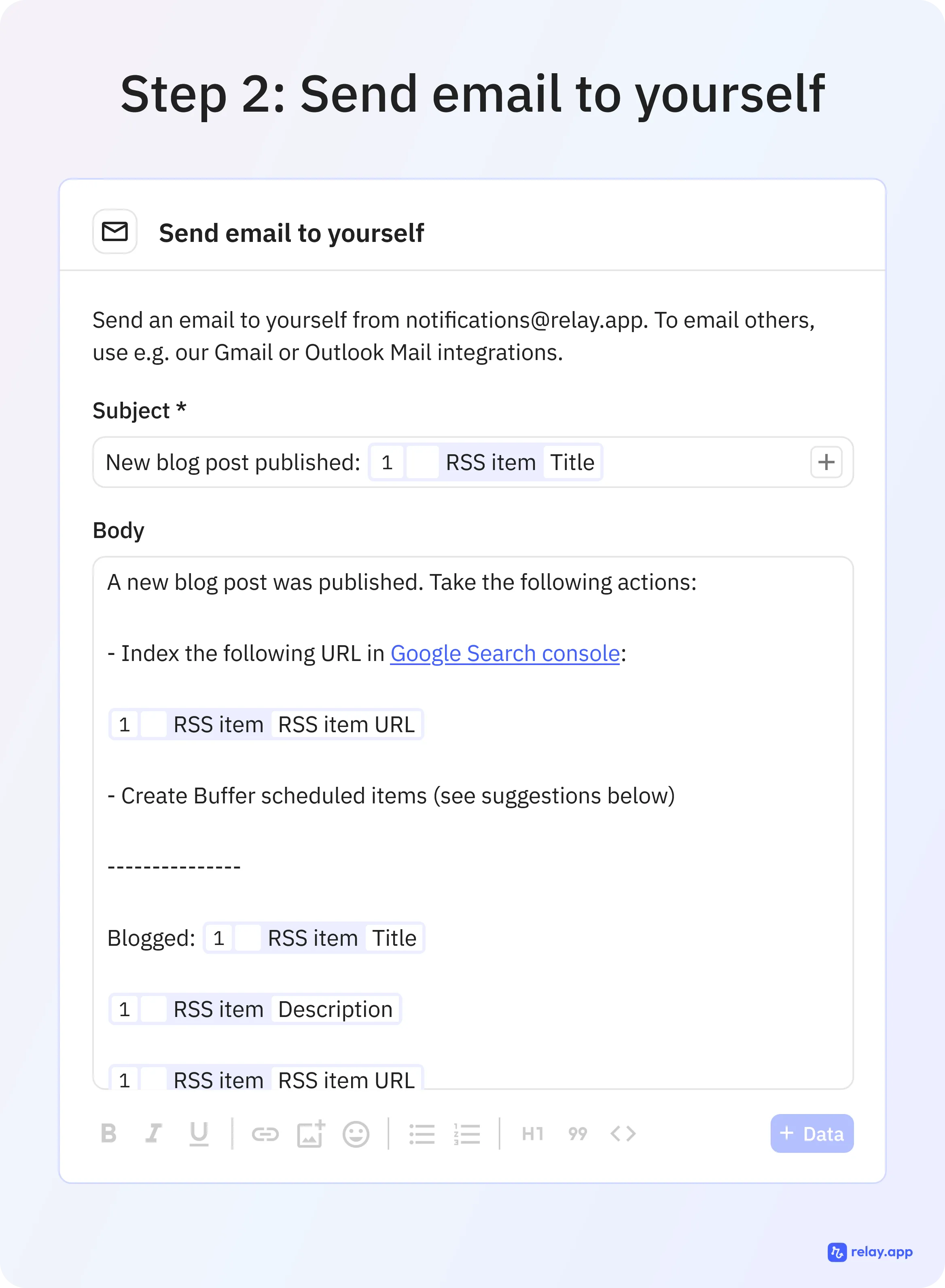 The email step