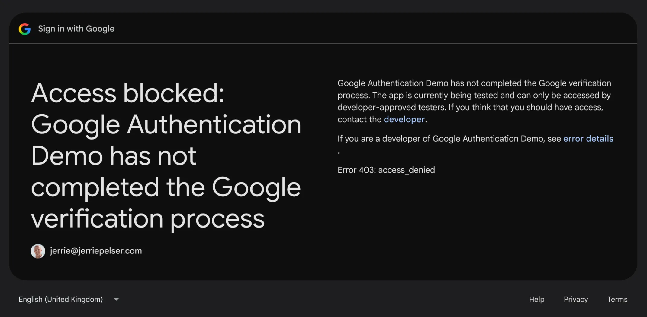 Access blocked to application when unverified