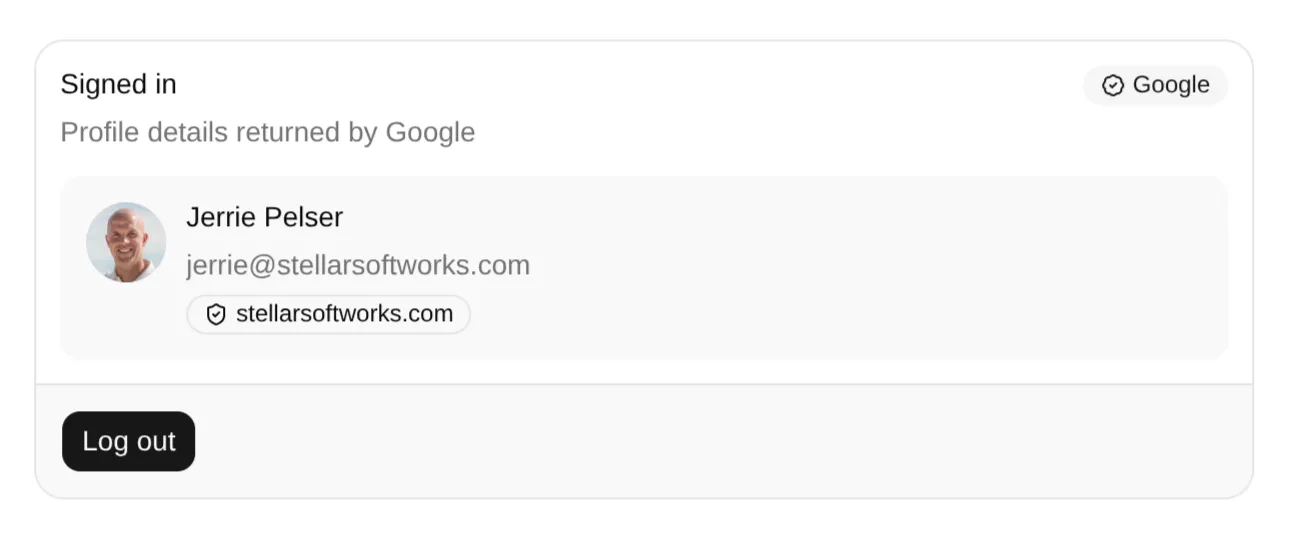 User information for a managed account